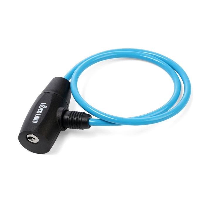 Замок навесной велосипедный LOCKLAND, 6х650 мм, перфорированный ключ, синий Замок навесной велосипедный LOCKLAND, 6х650 мм, перфорированный ключ, синий