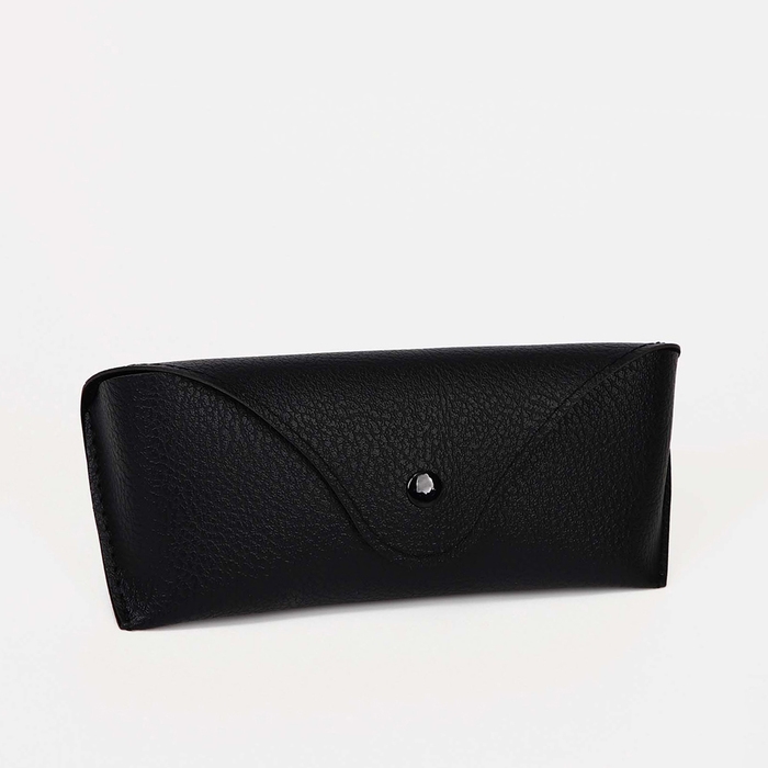 Чехол для очков на кнопке, длина 16 см, цвет чёрный Чехол для очков на кнопке, длина 16 см, цвет чёрный