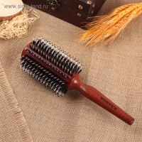 Брашинг, натуральная щетина, d = 7 см, цвет &laquo;тёмное дерево&raquo;