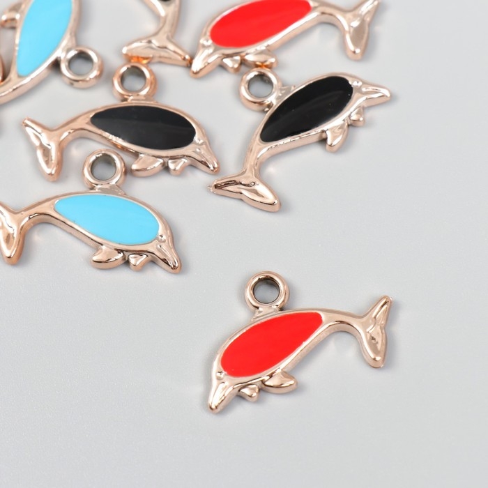 Декор для творчества пластик под металл Декор для творчества пластик под металл "Дельфин" золото МИКС набор 10 шт 2,7х0,3х1,6 см