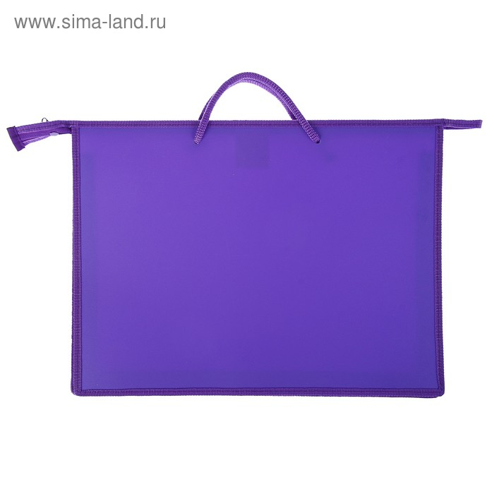 Папка для чертежей и рисунков A3, 420 х 343 х 50 мм, 0.9 мм, с ручками, пластиковая, молния сверху, Папка для чертежей и рисунков A3, 420 х 343 х 50 мм, 0.9 мм, с ручками, пластиковая, молния сверху, "Стандарт" ПР 3, сиреневая