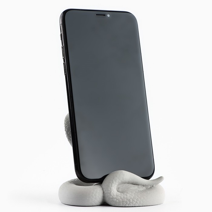 Подставка для телефона новогодний сувенир &laquo;Новый год: Кобра&raquo;, серая, 8,5 х 7,5 см