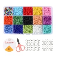 Набор для создания украшений, 15 цветов, размер 1 штуки: 3 мм., леска, ножницы Набор для создания украшений, 15 цветов, размер 1 штуки: 3 мм., леска, ножницы