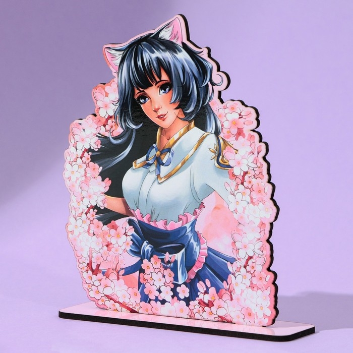 Фигурка аниме &laquo;Девушка в цветах&raquo;, 11,7 х 15 см, дерево
