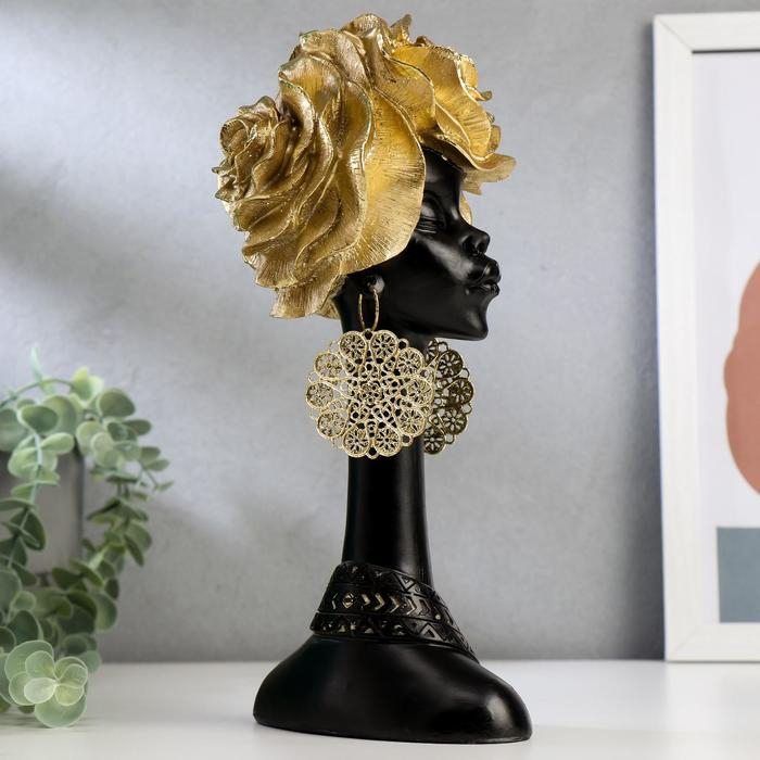 Сувенир полистоун Сувенир полистоун "Африканка с золотыми розами в волосах" МИКС 28,5х13,5х10,5 см