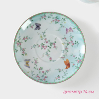 Набор чайный керамический Доляна «Пелагея», 4 предмета: 2 чашки 220 мл, 2 блюдца d=14 см Набор чайный керамический Доляна «Пелагея», 4 предмета: 2 чашки 220 мл, 2 блюдца d=14 см