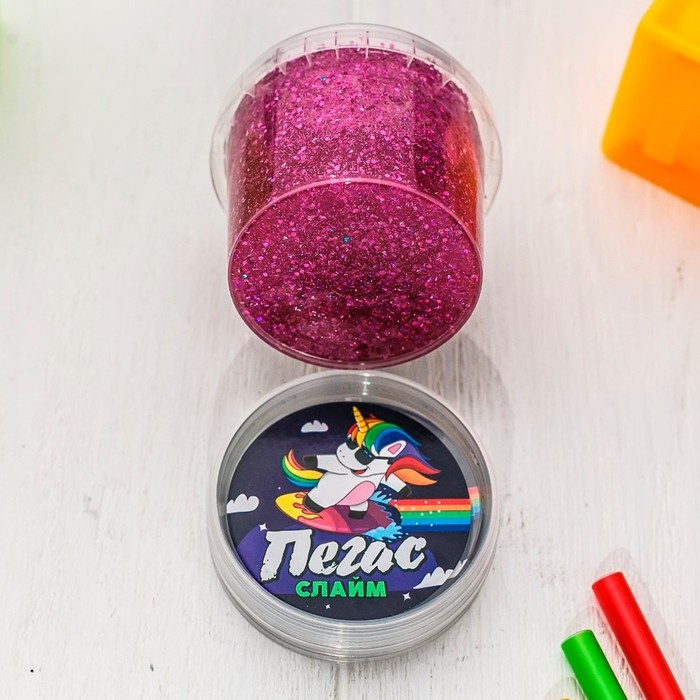 Слайм &laquo;Пегас&raquo;, голография, сиреневый, 90 г