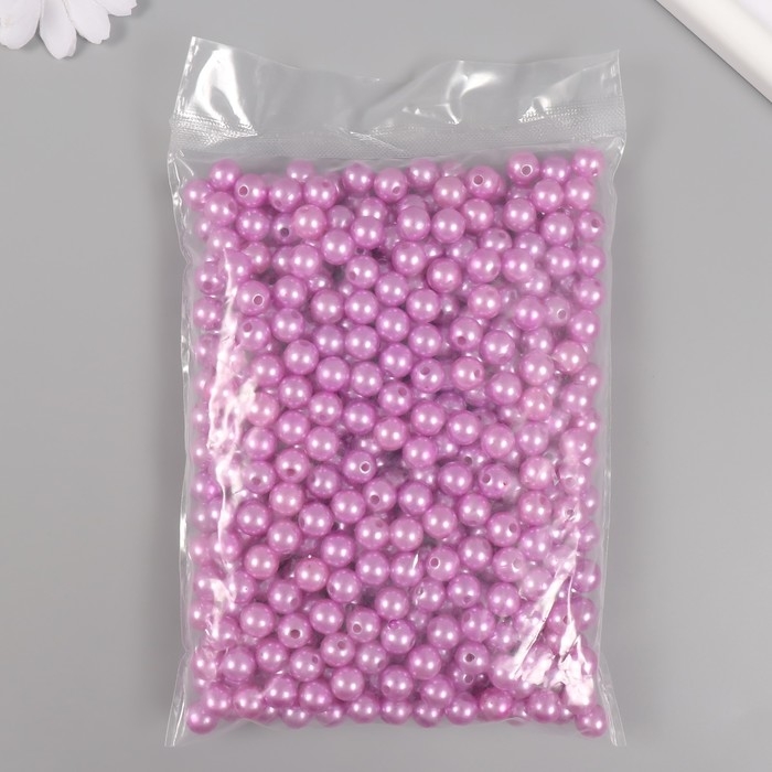 Набор бусин "Жемчуг" d 10 мм, 250 гр, сиреневый