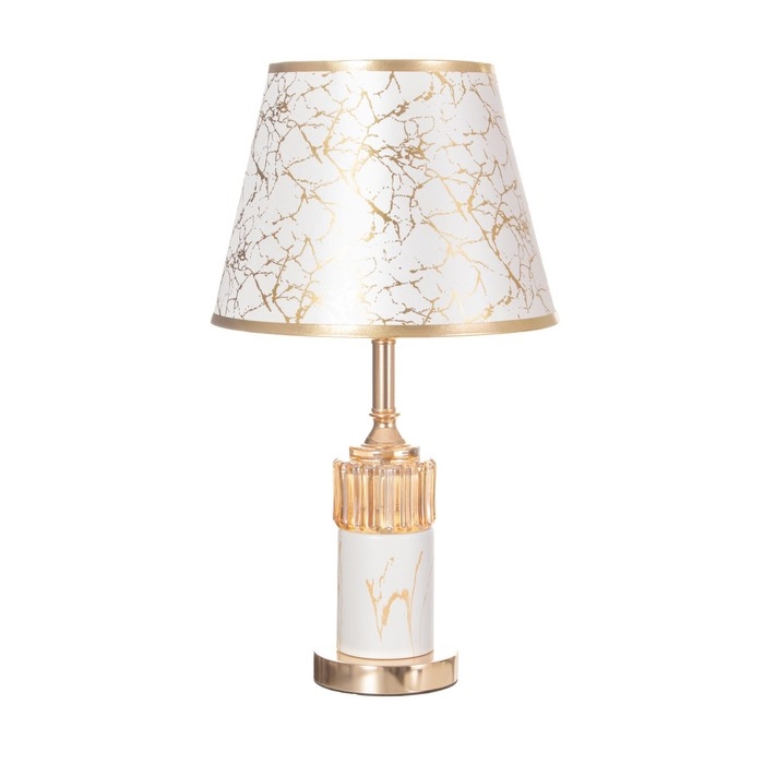 Лампа настольная Лампа настольная "Рамира" 1х40Вт Е27+подсветка, белый/золото 27х27х48см