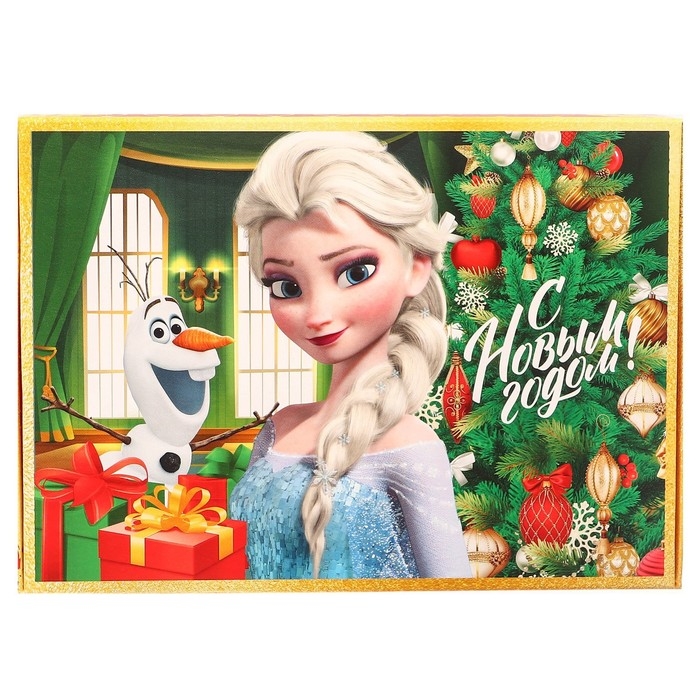 Новый год. Коробка подарочная, "С Новым годом", 21 х 15 х 5 см,  Холодное сердце