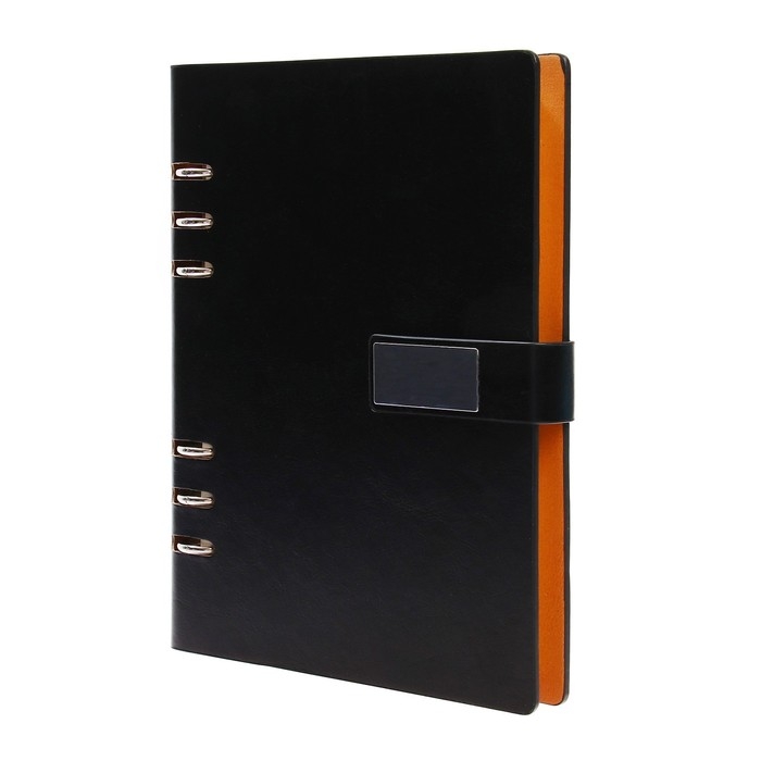 Органайзер на кольцах, обложка ПВХ, А5, 140 листов в клетку, с хлястиком, МИКС