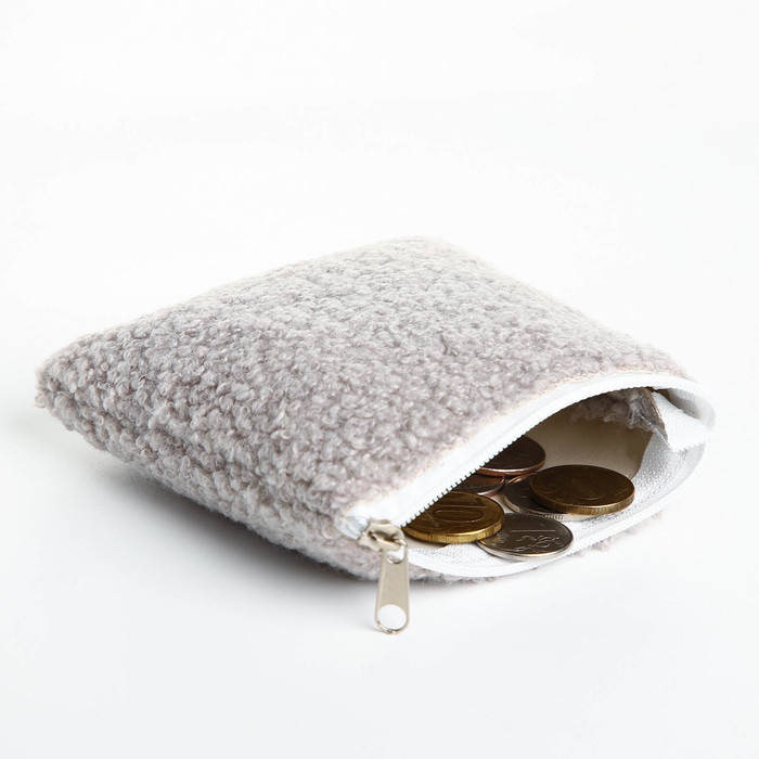 Кошелёк на молнии, цвет серый