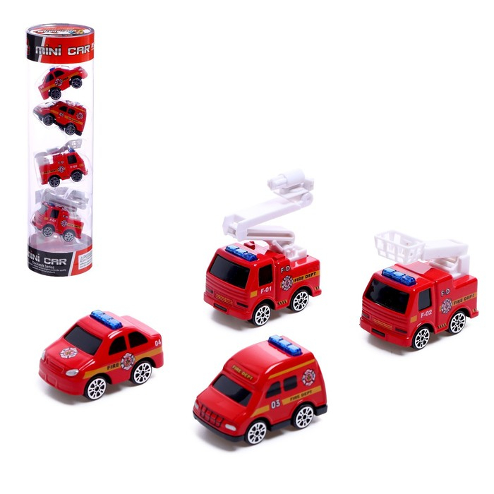 Набор металлических машин &laquo;Спецслужбы&raquo;, 4 штуки, в колбе, МИКС