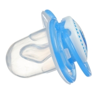 Соска - пустышка силиконовая ортодонтическая &laquo;Дино&raquo;, от 0 мес., с колпачком, цвет голубой