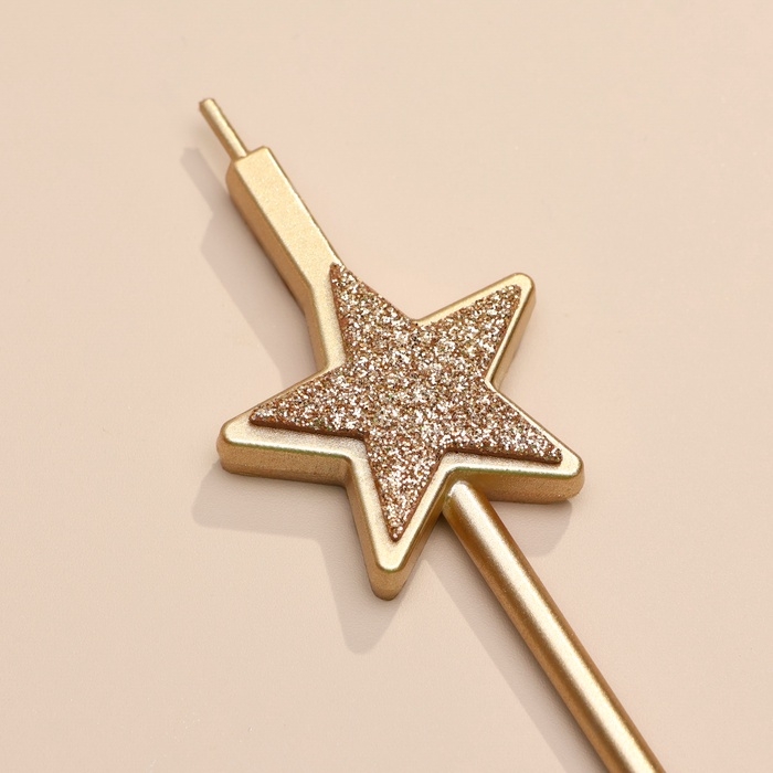 Набор свечей для торта, 4 шт Набор свечей для торта, 4 шт "Блестящие звезды", шампань