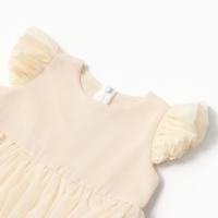 Платье для девочки, MINAKU :Party Dress, цвет молочный, рост 128 см Платье для девочки, MINAKU :Party Dress, цвет молочный, рост 128 см