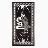 Нарды деревянные большие, настольная игра &laquo;Драконы&raquo;, 40 х 40 см, серебро