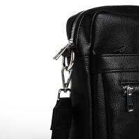 Сумка мужская через плечо TEXTURA, искусственная кожа, цвет чёрный Сумка мужская через плечо TEXTURA, искусственная кожа, цвет чёрный