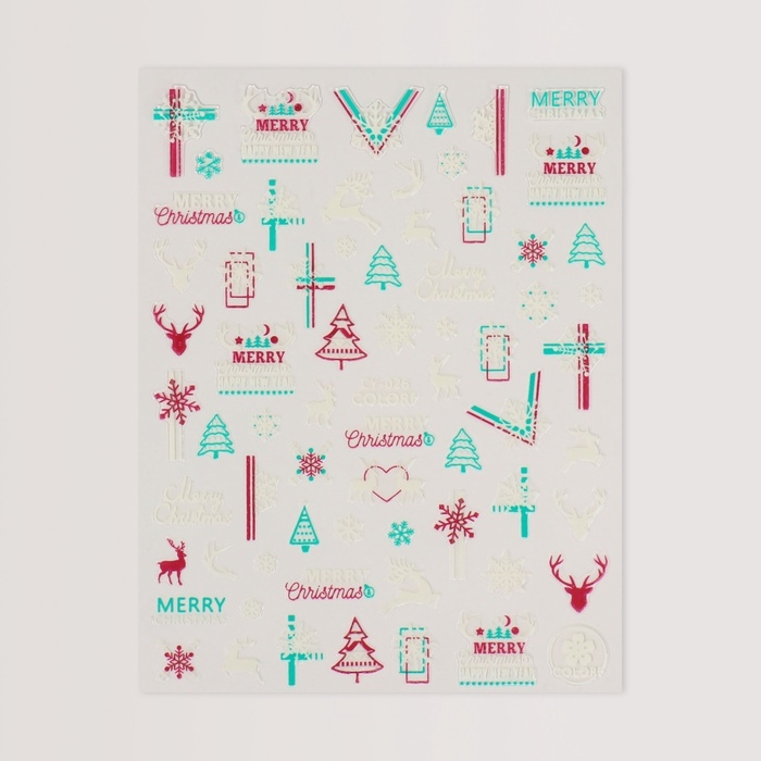 Новый год! Наклейки для ногтей &laquo;Праздник&raquo;, флуоресцентные