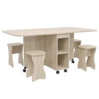 Комплект стол-книжка с табуретами 360/1670х900х740 Дуб сонома Комплект стол-книжка с табуретами 360/1670х900х740 Дуб сонома