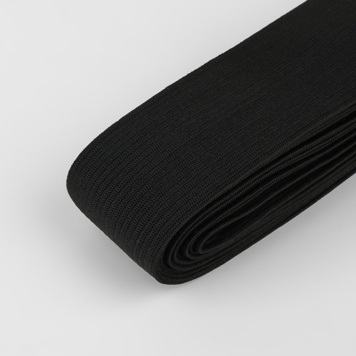 Резинка вязаная, 40 мм, 10 ± 0,5 м, цвет чёрный Резинка вязаная, 40 мм, 10 ± 0,5 м, цвет чёрный