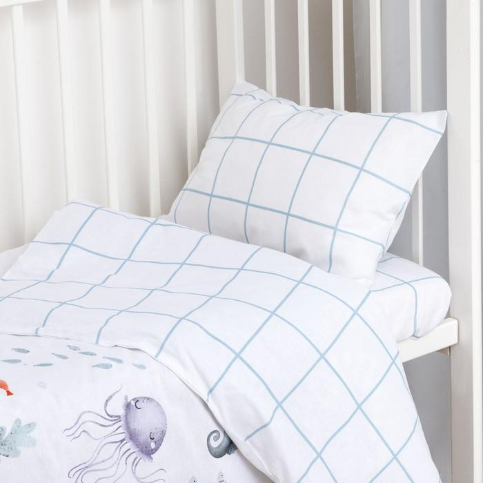 Постельное белье Крошка Я &laquo;Морские друзья&raquo; 112*147 см, 60*120+20 см, 40*60 см