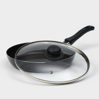 Сковорода Consul, d=24 см, стеклянная крышка, пластиковая ручка, антипригарное покрытие, цвет чёрный Сковорода Consul, d=24 см, стеклянная крышка, пластиковая ручка, антипригарное покрытие, цвет чёрный