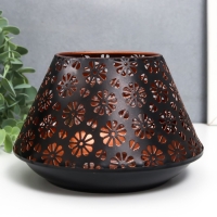 Подсвечник металл на 1 свечу "Ромашки" чёрный с золотом 11,5х17х17 см Подсвечник металл на 1 свечу "Ромашки" чёрный с золотом 11,5х17х17 см