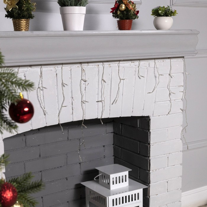 Гирлянда &laquo;Бахрома&raquo; 3 &times; 0.5 м, IP20, прозрачная нить, 80 LED, свечение синее, 8 режимов, 220 В