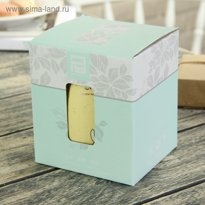 Кружка керамическая с деревянной крышкой и ложкой &laquo;Котик&raquo;, 500 мл, цвет и рисунок МИКС