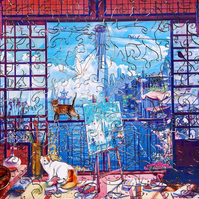 Пазл деревянный фигурный &laquo;Котики&raquo;, 177 элементов