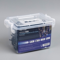 Гирлянда «Клип-лайт» 3 нити по 20 м, IP44, УМС, тёмная нить, 399 LED, свечение белое, мерцание всех светодиодов, 24 В Гирлянда «Клип-лайт» 3 нити по 20 м, IP44, УМС, тёмная нить, 399 LED, свечение белое, мерцание всех светодиодов, 24 В