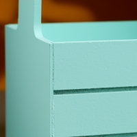 Кашпо деревянное 25.5&times;15&times;30 см "Аром", ручка канат, Мятный