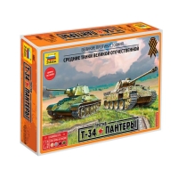 Сборная модель-танк &laquo;Великие противостояния: Т-34/76 против Пантеры&raquo; Звезда, 1/72, (5202)