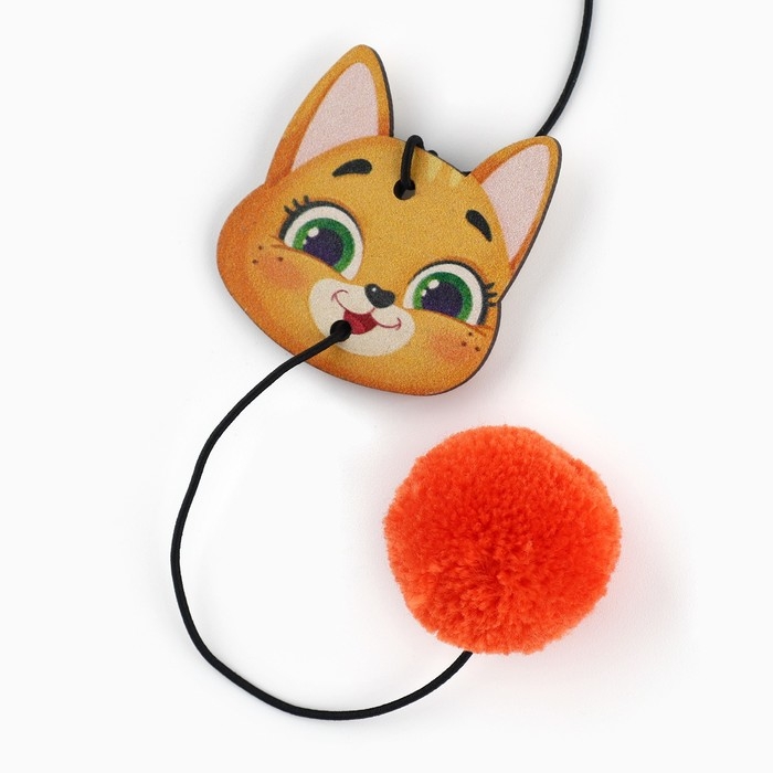 Дразнилка с деревянной подвеской &laquo;Мордочка&raquo;, 4 см