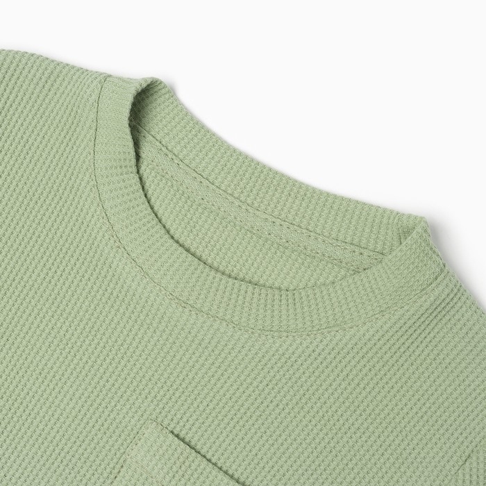 Лонгслив детский с карманом KAFTAN "Basic line", р.34 (122-128 см), хаки