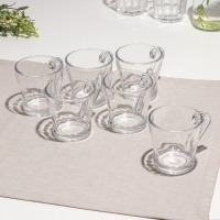 Набор кружек, стеклянный, d=8 см, h=8 см, 190 мл, 6 шт Набор кружек, стеклянный, d=8 см, h=8 см, 190 мл, 6 шт