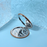 Зеркало складное &laquo;Бамбук&raquo;, d = 7 см, с увеличением, цвет &laquo;тёмное дерево&raquo;