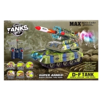 Танк радиоуправляемый &laquo;Баттл&raquo;, стреляет, эффект дыма, цвет коричневый