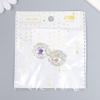 Декор для творчества металл "Медальон узорный" перламутровый кристалл 2,6х2,4 см