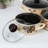 Набор кастрюль &laquo;Техас-1-Экстра&raquo;, 3 предмета: 1,5 л, 2 л, 3 л, крышки, индукция