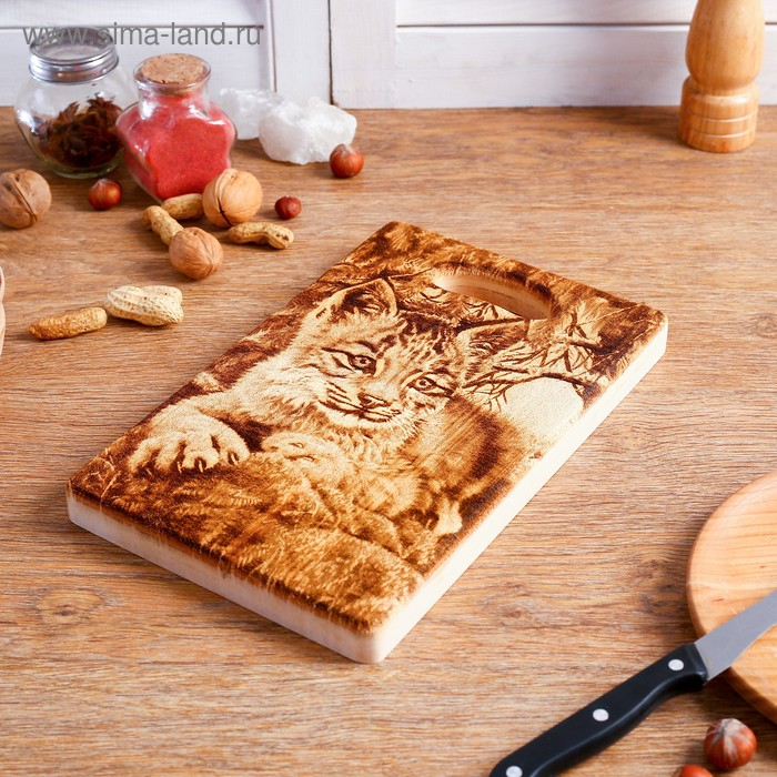 Доска из массива кедра &laquo;Рысь&raquo;, прямоугольная, 18 &times; 28 см