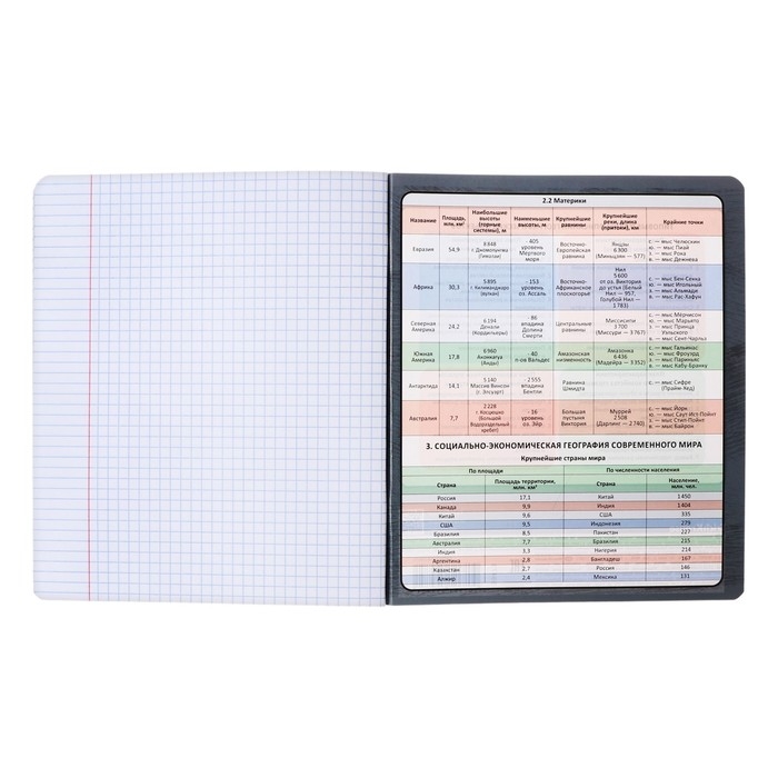 Тетрадь предметная ГЕОГРАФИЯ, 48 листов в клетку, ErichKrause Тетрадь предметная ГЕОГРАФИЯ, 48 листов в клетку, ErichKrause "Чубрик", пластиковая обложка, шелкография, блок офсет 100% белизна, инфо-блок