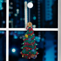 Светодиодная фигура на присоске &laquo;Ёлка&raquo; 24 &times; 45 см, пластик, батарейки АААх3 (не в комплекте), свечение тёплое белое