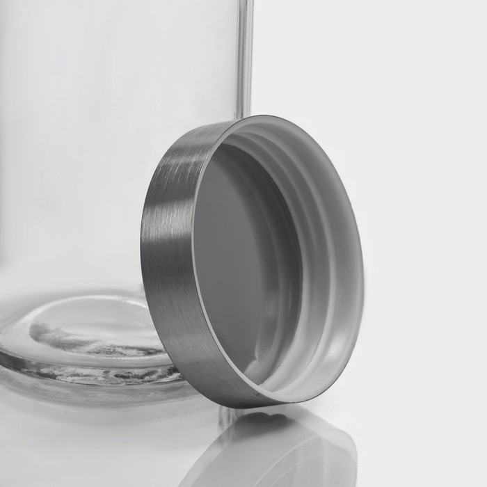 Банка стеклянная для хранения сыпучих продуктов Доляна &laquo;Премиум&raquo;, 700 мл, 20&times;8 см, с металлической крышкой