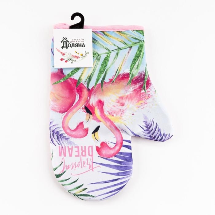 Варежка-прихватка «Tropical dream», 20х28 см, 35% х/л, 65% п/э, ватин 250г/м2 Варежка-прихватка «Tropical dream», 20х28 см, 35% х/л, 65% п/э, ватин 250г/м2
