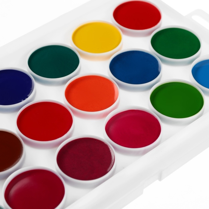 Акварель 18цв пластик, «Кошечка мари», европодвес Акварель 18цв пластик, «Кошечка мари», европодвес