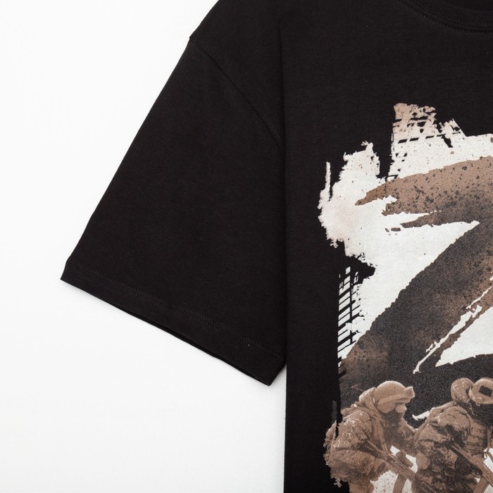 Футболка «Работайте братья», с символикой Z, размер 50, цвет чёрный Футболка «Работайте братья», с символикой Z, размер 50, цвет чёрный