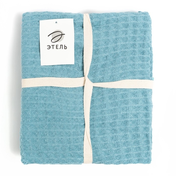 Набор для бани и ванной Этель «Вафля» полотенце 70*140 см+чалма 21*25 см, цв.синий Набор для бани и ванной Этель «Вафля» полотенце 70*140 см+чалма 21*25 см, цв.синий