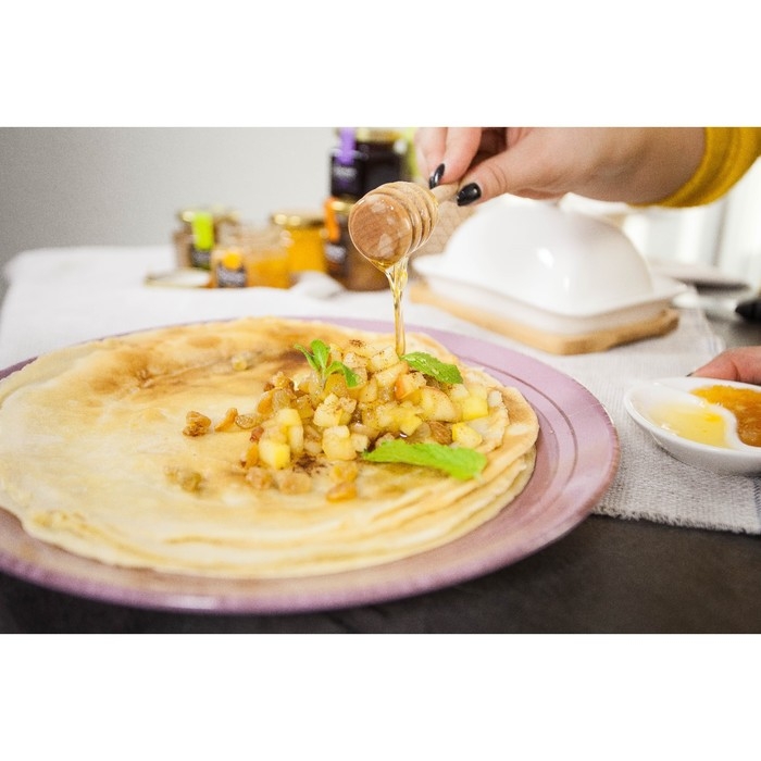 Ложка деревянная для меда из алтайской березы, 20 см